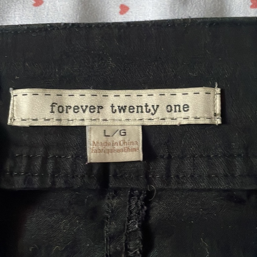 Vintage Forever 21 Black cotton zip up mini skirt